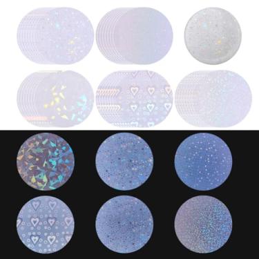 Imagem de BENECREAT 250Pcs 5 Styles Badge Protective Film, 2.76inch Button Maker Supplies, Plastic Film for DIY Round Badge Button Making DIY Gift