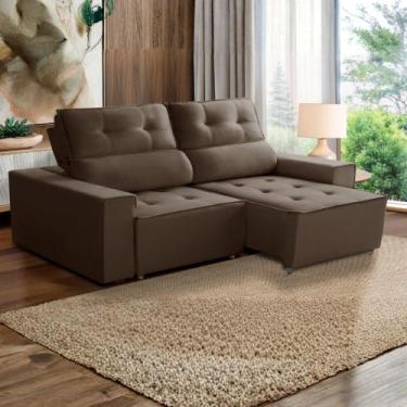 Imagem de Sofá Retrátil Reclinável Estofado Price 180cm Veludo Shop - VS Móveis,