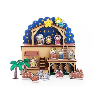 Imagem de Presépio Nascimento de Jesus | Quebra Cabeça 3D | Madeira | Brinquedo Educativo de Natal | Babebi