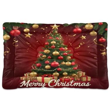 Imagem de SEHANY Cama de árvore de Natal para cães e gatos com fundo antiderrapante, caixa de canil, colchão macio para animais de estimação, lavável para cães pequenos, médios e grandes, gatos, 91 x 61 cm