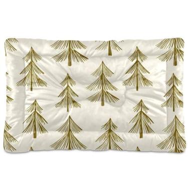 Imagem de SEHANY Cama de árvore de Natal em aquarela para cães e gatos com fundo antiderrapante, caixa de canil, colchão macio para animais de estimação, lavável para cães pequenos, médios e grandes, gatos, 91