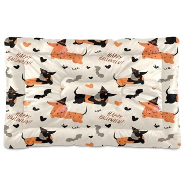 Imagem de SEHANY Cama de Halloween para cachorrinhos e gatos com fundo antiderrapante, cama de canil, colchão macio para animais de estimação, lavável para cães pequenos, médios e grandes, gatos, 61 x 45 cm