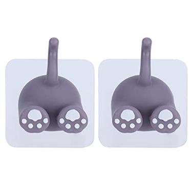 Imagem de Gancho para sucção de cauda de animal, pacote com 2, ganchos de parede fofos sem perfurações para azulejos de cerâmica de vidro fosco, metal de mármore, ganchos utilitários (Lilás (link para pedido