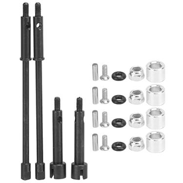 Imagem de Ainoli 4 peças de eixos de transmissão dianteiros de aço inoxidável CVD ossos de cachorro com parafusos para axial SCX24 90081 1/24 controle remoto crawler