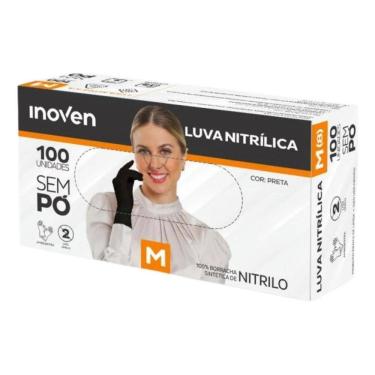 Imagem de Luva Nítrica Descartável P M G Preta Manicure-100 Peças Full