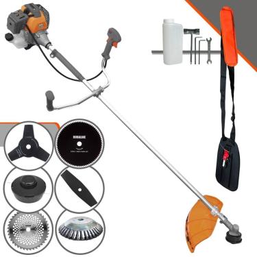 Imagem de Roçadeira Lateral Tekna RL520-P À Gasolina 6 Em 1 Com Carretel Nylon + Lâmina 2 Pontas + Lâmina Vídea + Disco 80 Dentes + Escova de Aço 38 Cerdas