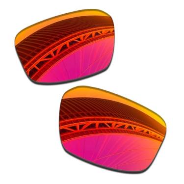 Imagem de LenzProse Lentes de reposição polarizadas de 1,5 mm para óculos de sol Oakley Siphon OO9429 64 mm, antiarranhões | Ajuste perfeito, Vermelho magenta polarizado - 1,5 mm, 64mm