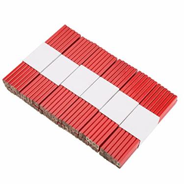 Imagem de Generic Lápis de Carpinteiro de Chumbo Preto Duro Vermelho para Ferramenta de Marcação de Madeira - 72 Unidades, Formato Octogonal, Material de Madeira