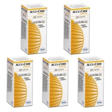 Imagem de Kit 5x Lancetas Accu-Chek Softclix 25 Unidades - Roche