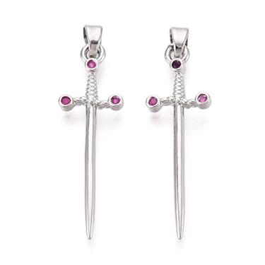 Imagem de Ipotkitt 20 peças de pingentes de espada de zircônia cúbica de latão para faca e punhal de arma para fazer joias faça você mesmo, pulseira, colar, brincos, artesanato