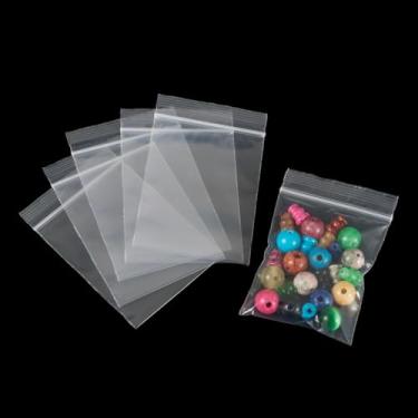 Imagem de 300 peças/conjunto de sacos retangulares de plástico transparente com zíper organizador de armazenamento bolsa de vedação superior transparente bolsa de embalagem selável autovedável 6 x 4 cm