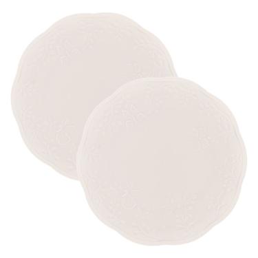 Imagem de Jogo 2 Prato De Sobremesa Porcelana New Bone Butterfly Branco Off White Lyor 19cm