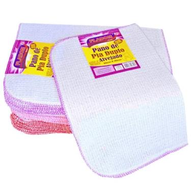 Imagem de Flabom Têxtil, Pano De Pia Alvejado Duplo 30x40-25 Unidades para Cozinha 100% Algodão com Alta Absorção e Durabilidade