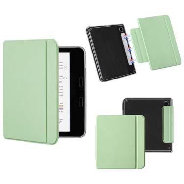 Imagem de Vane Oak Capa magnética destacável para 17.8 cm Kobo Libra Color (2024)/Kobo Libra 2 (2021), capa fina de couro PU e capa traseira de TPU ultra transparente com despertar/hibernar automaticamente
