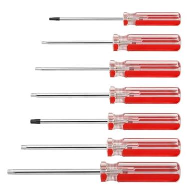 Imagem de Fongmore Conjunto de 7 chaves de fenda Torx magnéticas, 7 chaves de fenda Torx Star, T8, T10, T15, T20, T25, T27, T30, S2, aço para reparo de brinquedos e substituição de bateria