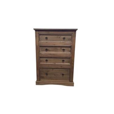 Imagem de Cômoda 4 Gavetas em Madeira Maciça com Acabamento Cera Castanho  Cancu