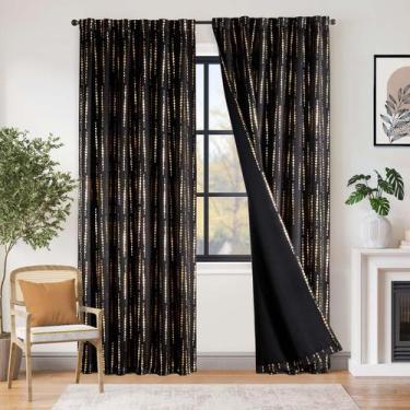 Imagem de Cortinas Jinchan Blackout Boho 95% 213x214cm Moon Phases