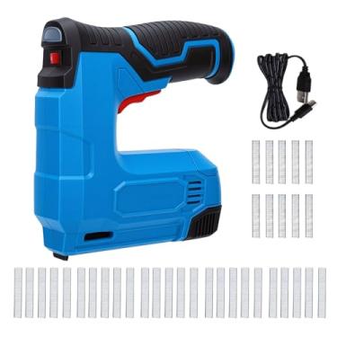 Imagem de OPPWONG Pistola de Grampo Elétrica, Bateria de íon de Lítio de 1500mAh Carregamento USB 100 Unidades Capacidade 30 Unidades Grampeador Automático de Velocidade Com U&T Tipo Unhas