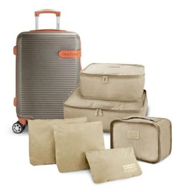 Imagem de Mala de Viagem Bordo Pequena Mão Rígida ABS 10 KG Aprovada Rodinha Kit