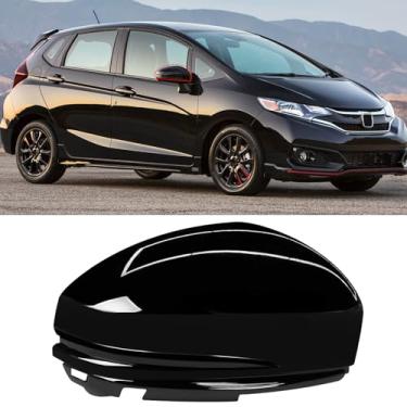 Imagem de OWITAI Capa para espelho do lado direito do passageiro compatível com Honda Fit 2014 2015 2016 2017 2018 2019, preto brilhante, substituição da capa do espelho retrovisor da porta sem luz de seta para
