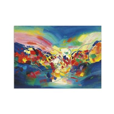 Imagem de Impressões abstratas em tela-Quadro texturizado para parede-Colorido 3-Pintura moderna para sala de estar 50x70cm Sem Moldura