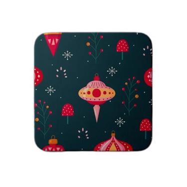 Imagem de Ladrilho Decorativo de Cerâmica Natalino Colorido com Estampa Retro