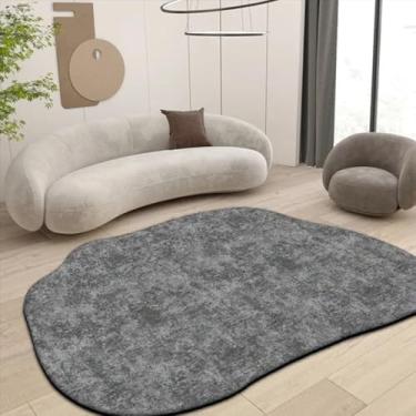 Imagem de Tapete irregular para sala de estar, decoração moderna, tapete grande para sofá, quarto, cabeceira, tapete felpudo e macio para chão (180 x 250 cm / TS028-flannel-5)
