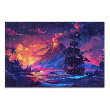 Imagem de Quebra-cabeças engraçados de navio pirata para adultos 1000 peças, quebra-cabeças rígidos para adultos, jogos para adultos