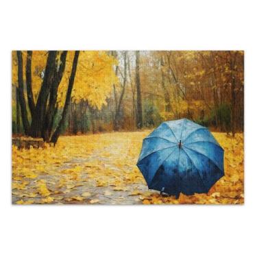 Imagem de Quebra-cabeça para adultos amarelo outono guarda-chuva 500 peças, quebra-cabeças para adultos, jogos inteligentes