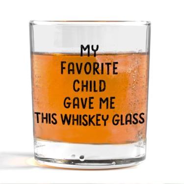Imagem de ATBWGT Copos de uísque My Favorite Child Gave Me This, presentes para pai Dia dos Pais, aniversário de Filhos Daughter, 283 g Old Fashion Lowball Rock Copos para homens bebendo uísque bourbon coquetel