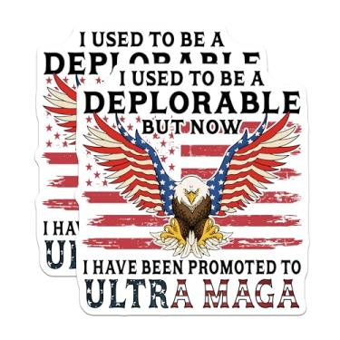 Imagem de (Pacote com 2) Adesivos Deplorable to Ultra MAGA - Decalque adesivo político - Adesivo patriótico de águia careca - 12,7 cm no lado mais longo - cola para superfícies planas lisas - Feito nos EUA