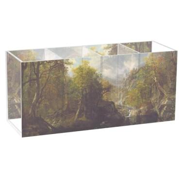 Imagem de TSENQUE Albert Bierstadt Suporte de caneta personalizado esmeralda para mesa, acrílico, escritório, arte, porta-canetas, copos, armazenamento de lápis, estética e decoração de escritório