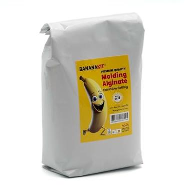 Imagem de Bananakit Alginato de moldagem extra lento alginato cromático para impressões de alta precisão, perfeito para fazer moldes de partes íntimas do corpo. Feito na Itália.