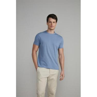 Imagem de Camiseta Manga Curta Comfort Malha Básica - Azul Jeans - Highstil, Azu