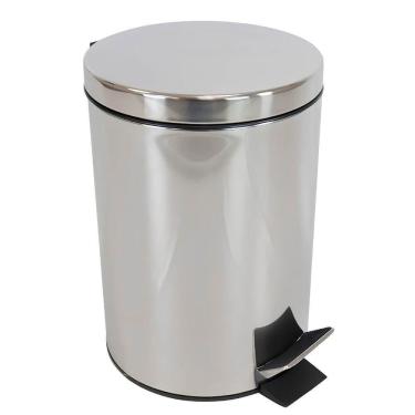 Imagem de Lixeira Inox Elegante 8l Com Pedal E Cesto Removível - Praticidade E Estilo Para Sua Casa