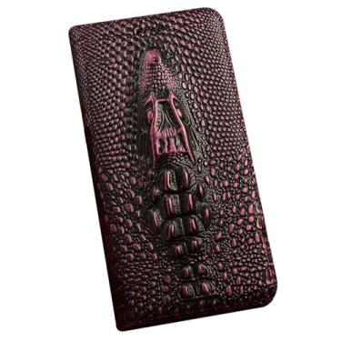 Imagem de FWYANZH Capa de couro genuíno para Google Pixel 10 Pro XL/10 PRO/10, carteira retrô personalizada flip capa de couro com função de suporte cobertura total capa de couro bovino, roxo, 10Pro
