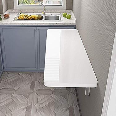 Imagem de Mesa de parede montada na parede pequena mesa de cozinha montada - mesa de jantar dobrável resistente, complemento perfeito para escritório em casa/lavanderia/bar doméstico/cozinha e sala de jantar