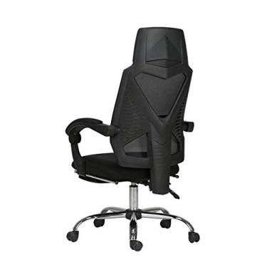 Imagem de Cadeira de escritório executiva cadeira de conferência de malha respirável com encosto alto cadeira ergonômica giratória assento grande reclinável (cor: branco)