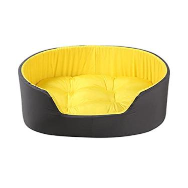Imagem de Cama para cachorro, lavável, macia, quente, para gatos, antiderrapante, espessa, respirável, para cães e gatos pequenos, médios e grandes (preto, amarelo, pequeno) (preto e amarelo)