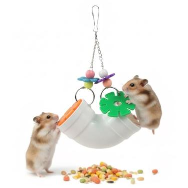 Imagem de NZELSW Brinquedos de enriquecimento de hamster, brinquedos de enriquecimento de rato de rato, dispensador de alimentação lenta para pendurar, brinquedo dispensador de guloseimas interativo para ratos