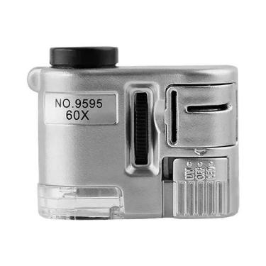 Imagem de 60X Handheld Lupa Mini Bolso Lupa UV Joalheiro Portátil Microscópio Lu