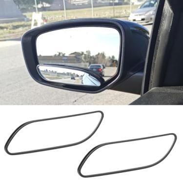 Imagem de Tuxihapp 2 peças de espelhos de ponto cego de carro, espelho retrovisor lateral automotivo grande angular ajustável para cima e para baixo, espelho convexo de vidro HD emoldurado, acessórios externos