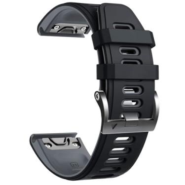 Imagem de EKSIL Pulseiras esportivas de silicone para Fenix 7X para Fenix 5X/5X Plus/Fenix 6X/Fenix 6X Pro/Fenix 3/Fenix 3 HR/Descent MK1/D2 Delta PX/D2 Charlie Pulseira de relógio inteligente, One Size, Ágata