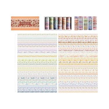 Imagem de Fita Washi Floral Vintage 60 Rolos 2,2 Jardas Fitas Decorativas Com Fi