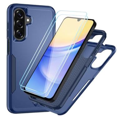 Imagem de Suncasetor Capa para Samsung Galaxy A15 5G com protetor de tela HD [proteção contra quedas de grau militar] Proteção resistente à prova de choque de corpo inteiro para Galaxy A15 5G, azul/azul marinho