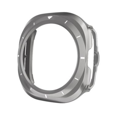 Imagem de TPUOTI Capa protetora de PC para Samsung Galaxy Watch 7 Ultra 47 mm Capa protetora para Galaxy Watch 7 Ultra 47 mm (titânio branco)
