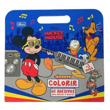 Imagem de Álbum para Colorir Mickey Mouse Personagem Maleta Pintura 8 Folhas + 6