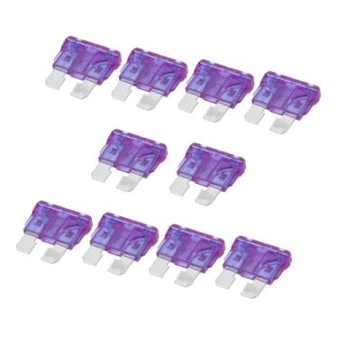 Imagem de TUCKBOLD Fusível de lâmina de carro 3A 3AMP fusíveis automotivos caravana roxa 10 peças automotivas