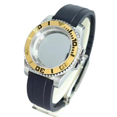 Imagem de FEIYASHI Caixa de relógio de aço à prova d'água de 40 mm vidro safira para NH35 NH34/36/38 Miyota8215 ETA2824 relógio estilo iate movimento, Tampa inferior de vidro 6, For Miyota8215 8205 Movement