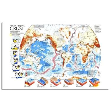 Imagem de Dynamic Crust Poster Diagramas Impressões em tela Terra Wall Art For Home 1 painéis Decorações Noframed 33.0 cmx20.3 cm